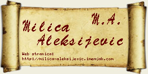 Milica Aleksijević vizit kartica